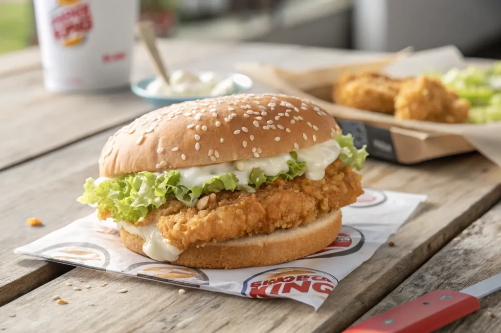 Burger King chicken sandwich calories close-up photo
